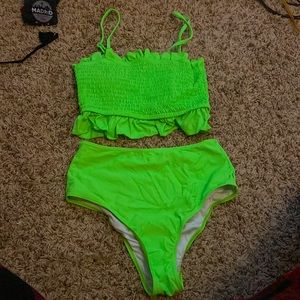 Green swimsuit set size S